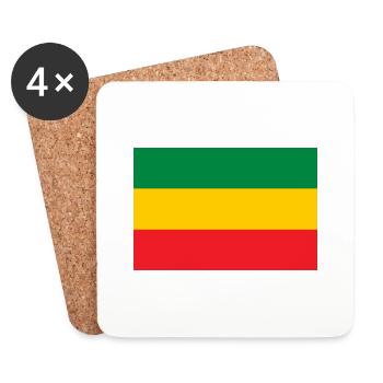Drapeau des racines rastafari reggae rasta jah - Dessous de verre (lot de 4) - blanc - Devant