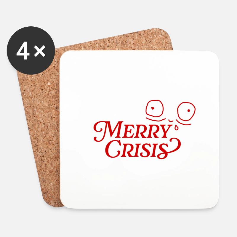 Merry Crisis - Untersetzer (4er-Set) - Weiß