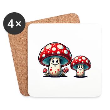Fungi - Coasters (set of 4) - white - Front