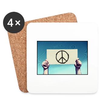 Sign - Peace sign - Coasters (set of 4) - white - Front