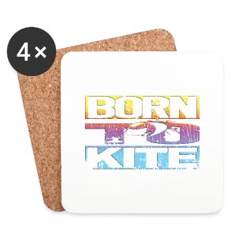Kitesurfen Retro - Untersetzer (4er-Set) - Weiß - Vorne