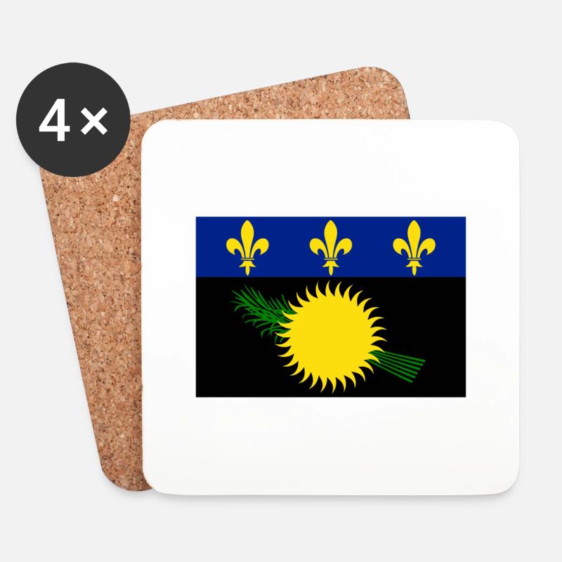 Guadeloupe - Untersetzer (4er-Set) - Weiß