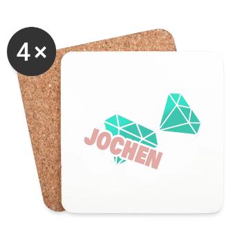 Jochen en tant que papa - Dessous de verre (lot de 4) - blanc - Devant