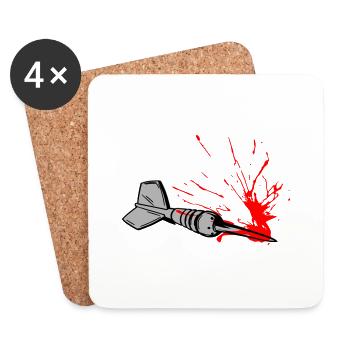 Dart Shot - Coasters (set of 4) - white - Front