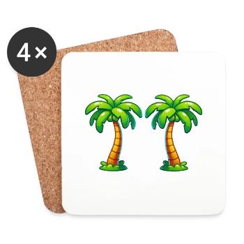 Palm trees - Coasters (set of 4) - white - Front
