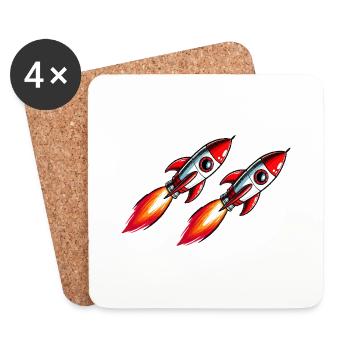 Rocket Comic - Coasters (set of 4) - white - Front