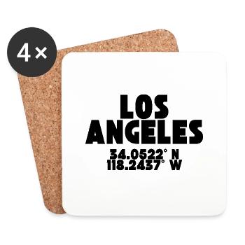 Los Angeles - Concevoir avec coordonnées - Dessous de verre (lot de 4) - blanc - Devant