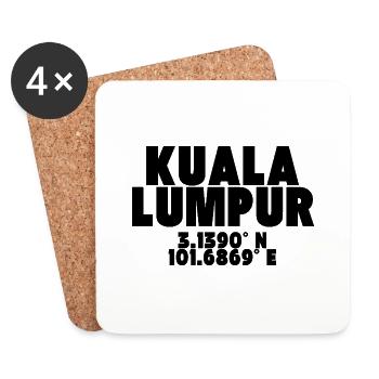 Kuala Lumpur - Design mit Koordinaten - Untersetzer (4er-Set) - Weiß - Vorne