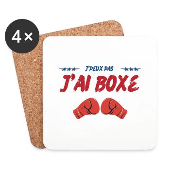 Boxer - Box Jersey - I Can't I Boxed - Untersetzer (4er-Set) - Weiß - Vorne