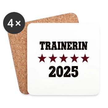 Trainerin Beruf Trainer Ausbildung Lizenz 2025 - Untersetzer (4er-Set) - Weiß - Vorne