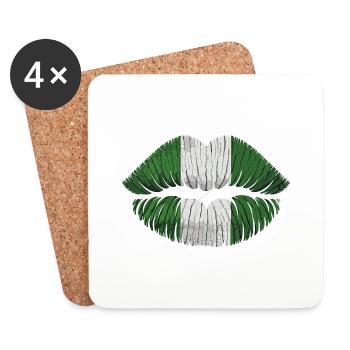 Kiss Nigeria - Coasters (set of 4) - white - Front