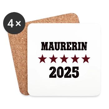 2025 Maurerin Beruf Abschluß Lehre Bestanden - Untersetzer (4er-Set) - Weiß - Vorne