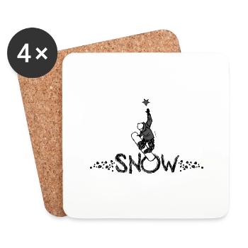 Freestyle Snowboarden - Untersetzer (4er-Set) - Weiß - Vorne