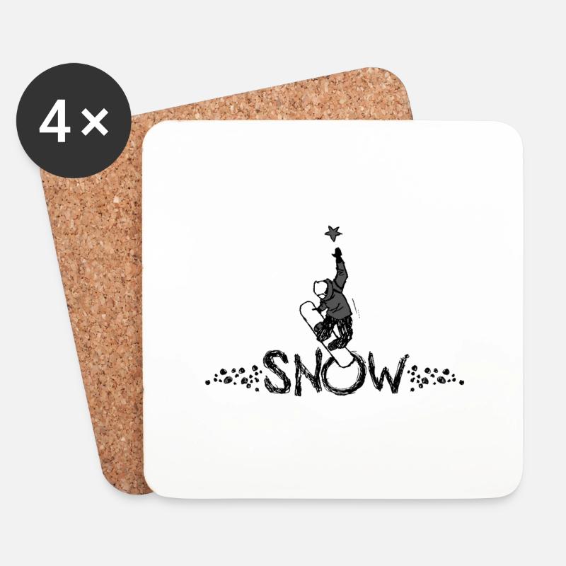 Freestyle Snowboarden - Untersetzer (4er-Set) - Weiß