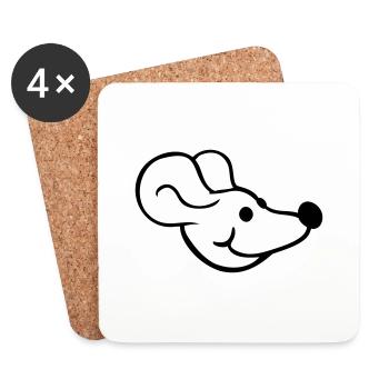 Mouse Mouse Cute Little Rat Rodent Friendly - Coasters (set of 4) - white - Front