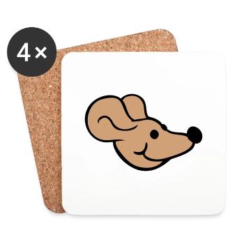 Maus Mäuschen Süße Kleine Ratte Nager Freundlich - Untersetzer (4er-Set) - Weiß - Vorne