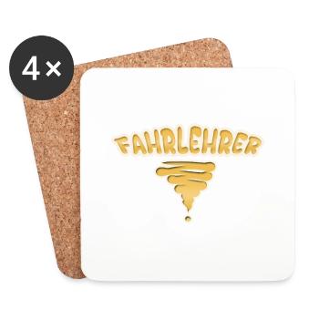 Cadeau pour moniteur de conduite - Dessous de verre (lot de 4) - blanc - Devant