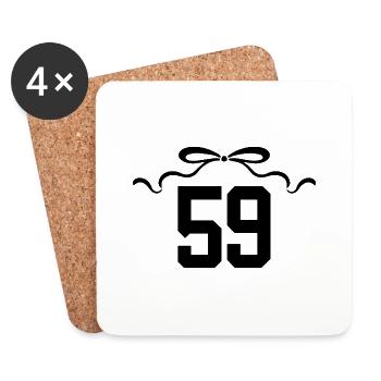 Nummer 59 Knoten - 59. Jahrestag - Untersetzer (4er-Set) - Weiß - Vorne