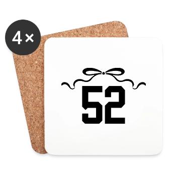 Number 52 Knot - 52nd Anniversary - Coasters (set of 4) - white - Front
