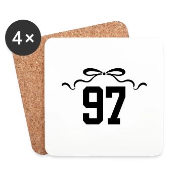 Number 97 Knot - 97th Anniversary - Coasters (set of 4) - white - Front