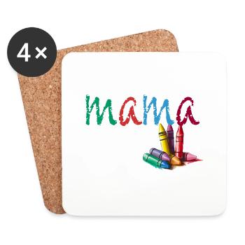 Mama - Kreide bunt - Untersetzer (4er-Set) - Weiß - Vorne