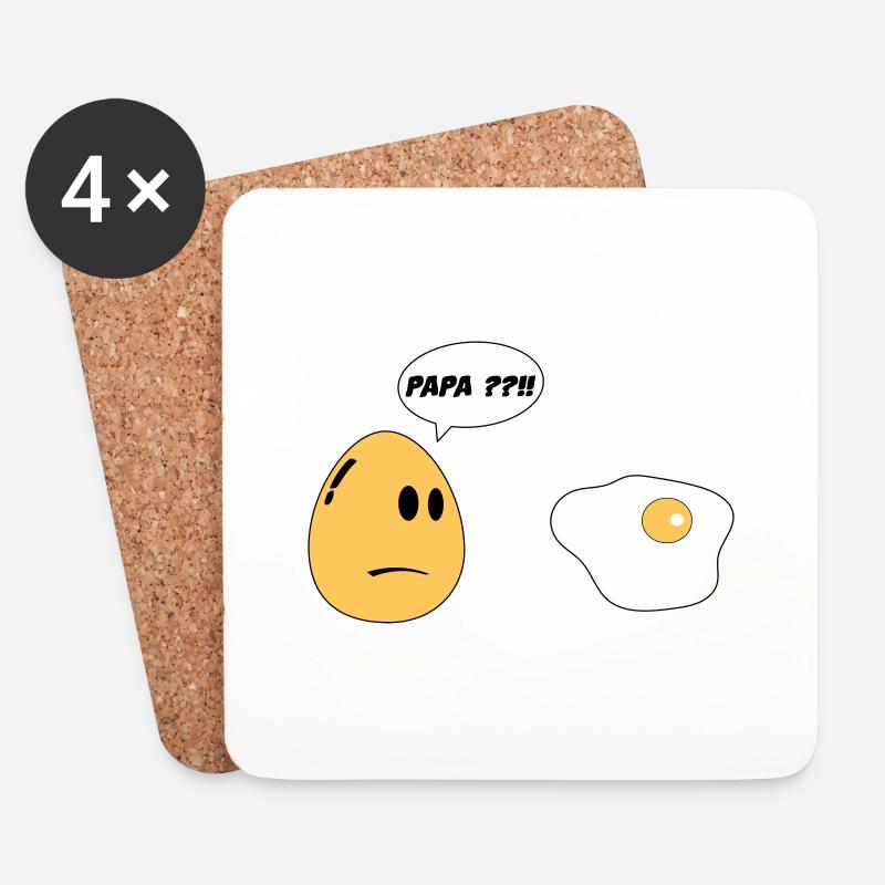 Egg Daddy - Coasters (set of 4) - white