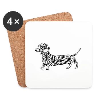 dachshund - Untersetzer (4er-Set) - Weiß - Vorne