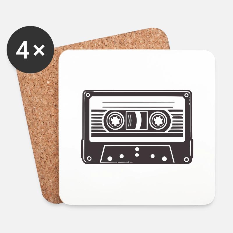 audio kassette - Untersetzer (4er-Set) - Weiß