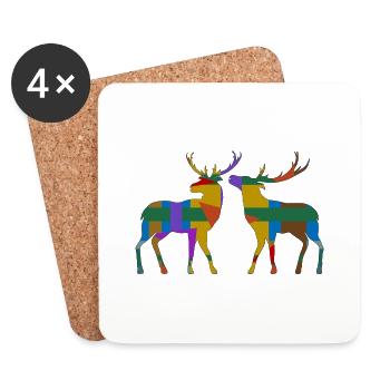 Deer - Coasters (set of 4) - white - Front