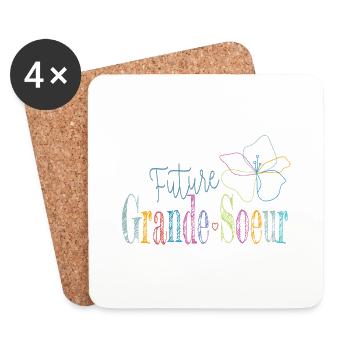 Future Grande Sœur – Annonce de Grossesse - Dessous de verre (lot de 4) - blanc - Devant