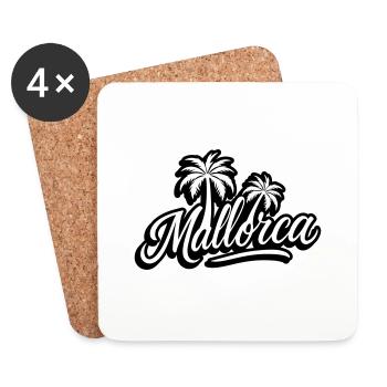 Mallorca Palmen - Untersetzer (4er-Set) - Weiß - Vorne