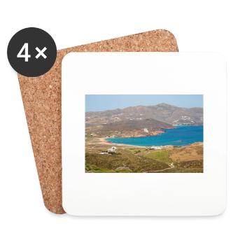 Paralia Ftelias Beach Mykonos Island South Aegean - Coasters (set of 4) - white - Front