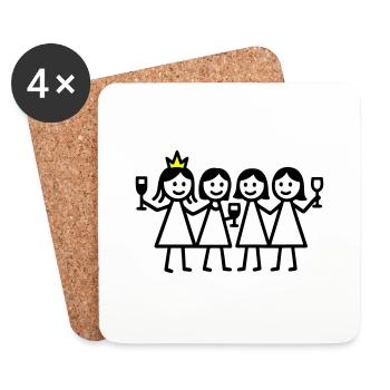 Anniversaire de poule - Dessous de verre (lot de 4) - blanc - Devant