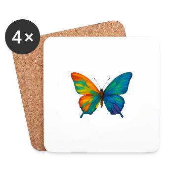 Schmetterling Colorblast - Untersetzer (4er-Set) - Weiß - Vorne