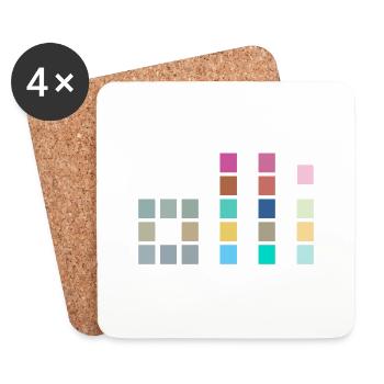 Colorful OLLI - One Life. Live It. Cube Design - Coasters (set of 4) - white - Front