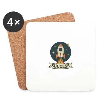 Success - Erfolg ist kein Zufall - Untersetzer (4er-Set) - Weiß - Vorne