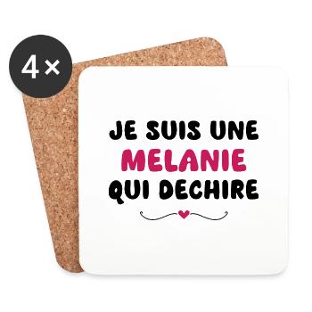 t shirt I'm a Melanie who rocks - Coasters (set of 4) - white - Front