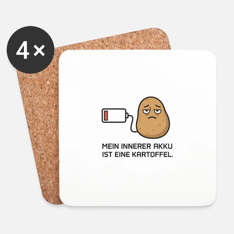 Kartoffel Energie - Untersetzer (4er-Set) - Weiß