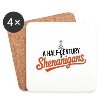 Half Century Shenanigans Party Hat Birthday - Coasters (set of 4) - white - Front