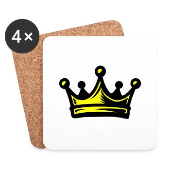 Couronne Roi - Dessous de verre (lot de 4) - blanc - Devant
