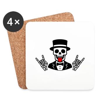 Groom Squelette - Dessous de verre (lot de 4) - blanc - Devant