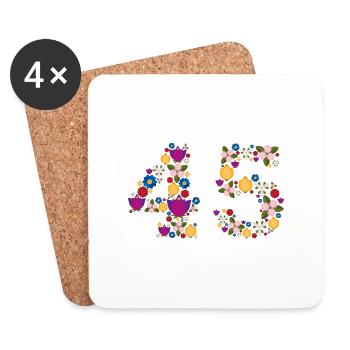 Fleurs 45 - Dessous de verre (lot de 4) - blanc - Devant