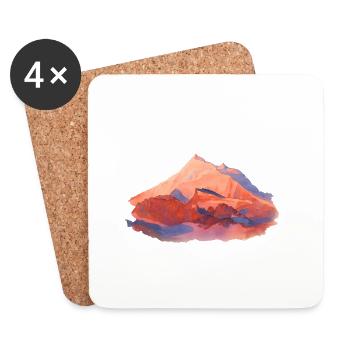 Weisshorn VS 4505m aquarell - Untersetzer (4er-Set) - Weiß - Vorne