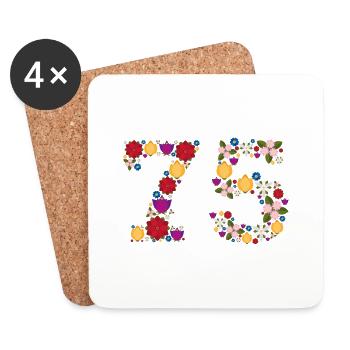Fleurs 75 - Dessous de verre (lot de 4) - blanc - Devant