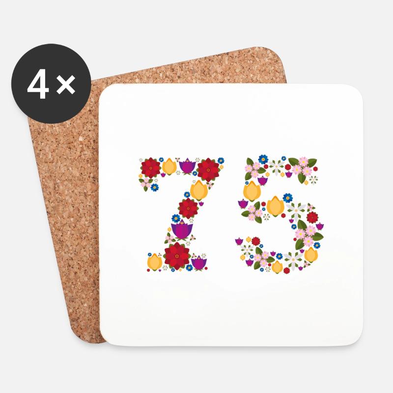 Flowers 75 - Untersetzer (4er-Set) - Weiß