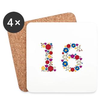 Flowers 16 - Untersetzer (4er-Set) - Weiß - Vorne
