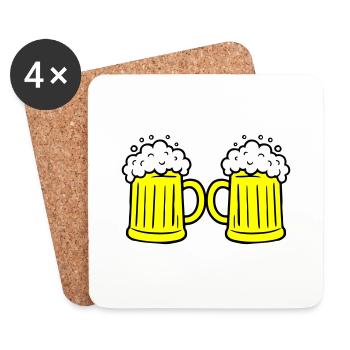 Toast beer glass - Coasters (set of 4) - white - Front