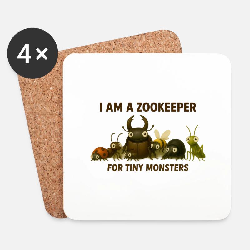 I am a zookeeper – for tiny monsters - Untersetzer (4er-Set) - Weiß