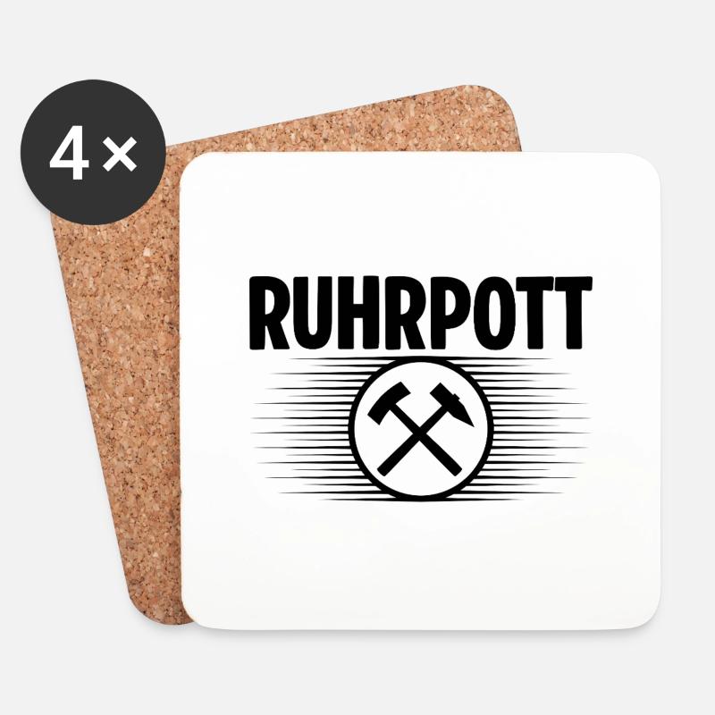 Ruhrpott Glueck auf - Untersetzer (4er-Set) - Weiß