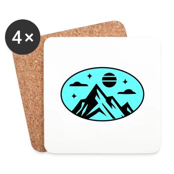 Mountains icon - Coasters (set of 4) - white - Front